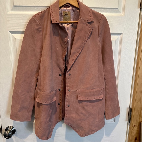 We The Free X Free People High Tide 100% Suede Blazer Pink  $398 Small - Picture 5 of 13